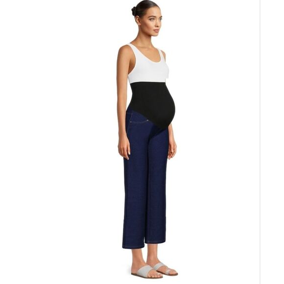 Time and Tru Maternity Essentials Straight Leg Jeggings, 27" Inseam, Size L - Picture 2 of 7